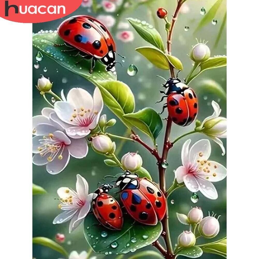 Embroidery Lady Bug - Huacan-5d pintura diamante, decoração de casa,