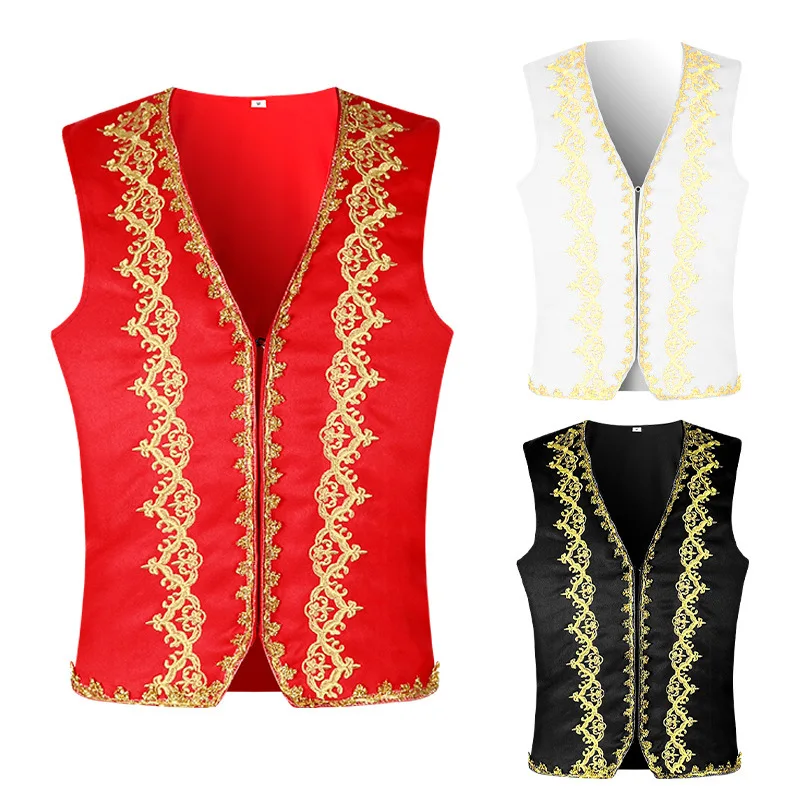 Embroidery Online - Medieval ouro bordado barroco colete masculino