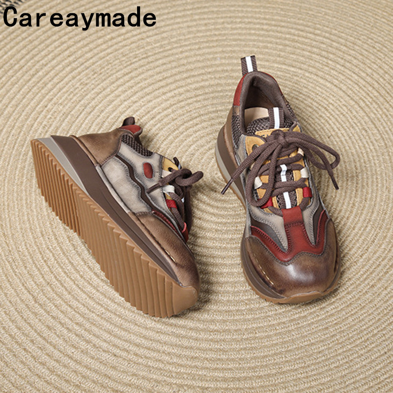 Embroidery Garments - Careaymade-vaca couro genuíno botas de tornozelo
