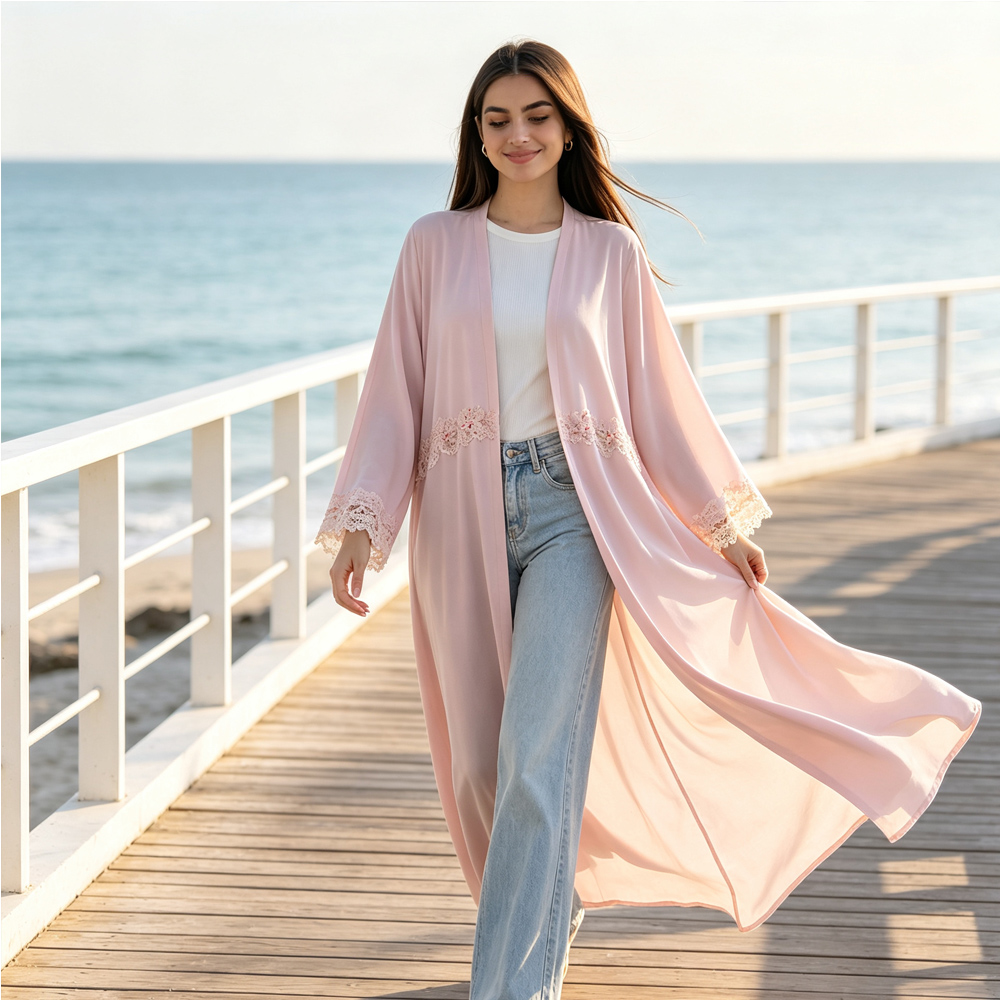 Embroidery Kebaya - Abaya Dubai Bordada para Mulheres, Vestido