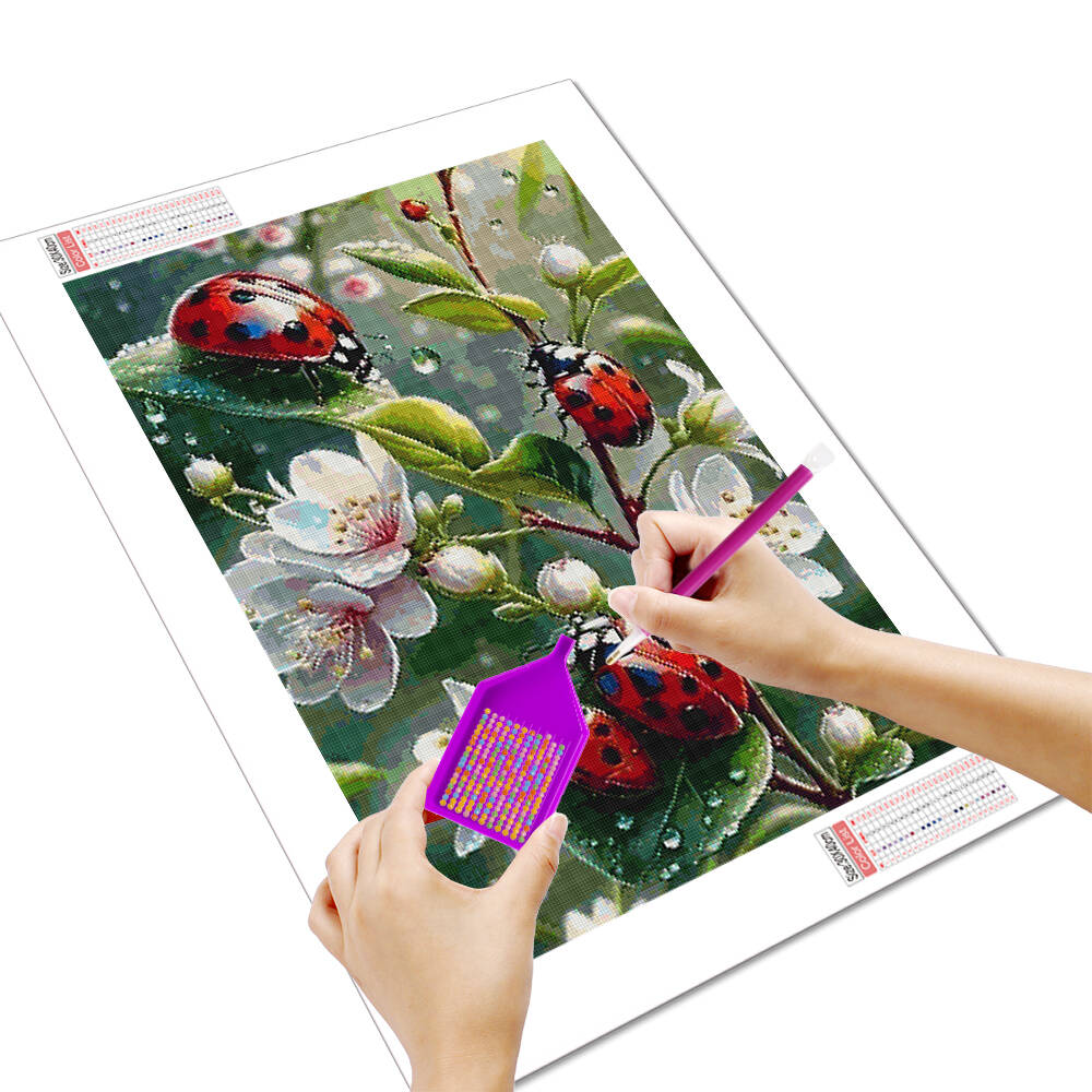 Huacan-5d pintura diamante, de - Embroidery Lady Bug avaliação e preço