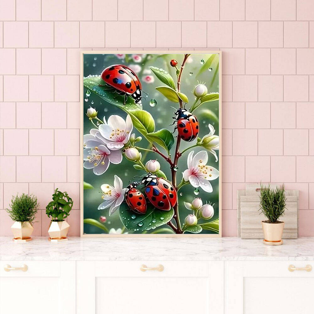 Huacan-5d pintura diamante, de - Embroidery Lady Bug avaliação e preço