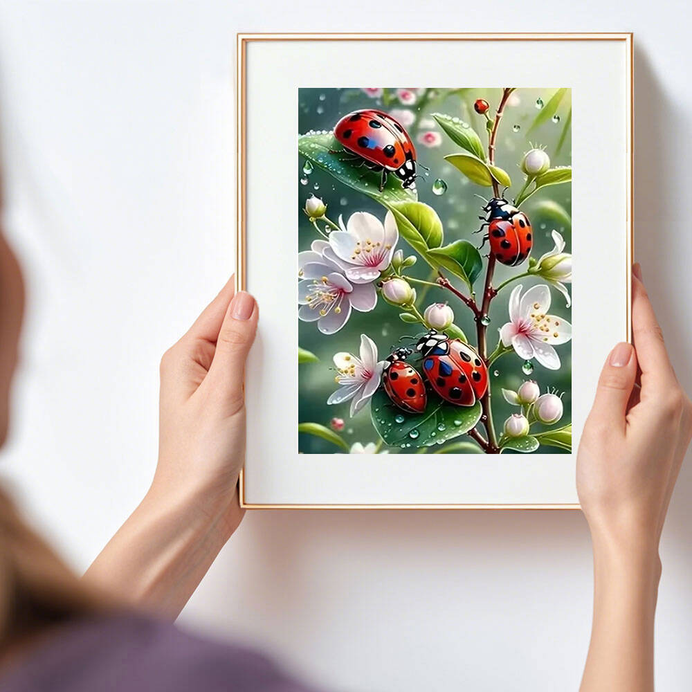 Huacan-5d pintura diamante, de - Embroidery Lady Bug avaliação e preço