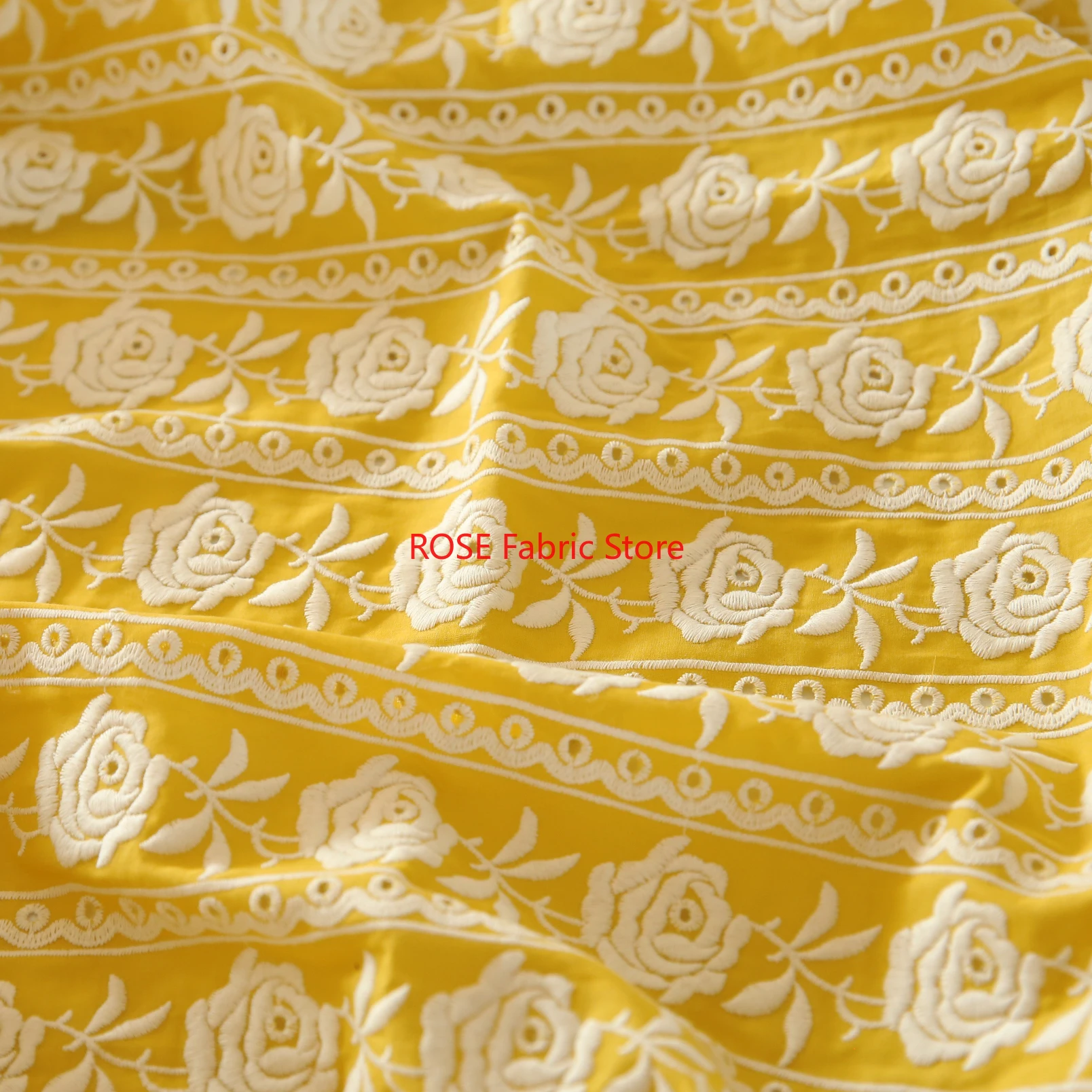 Francês algodão amarelo rosa p - Embroidery Yellow Dress avaliação e preço